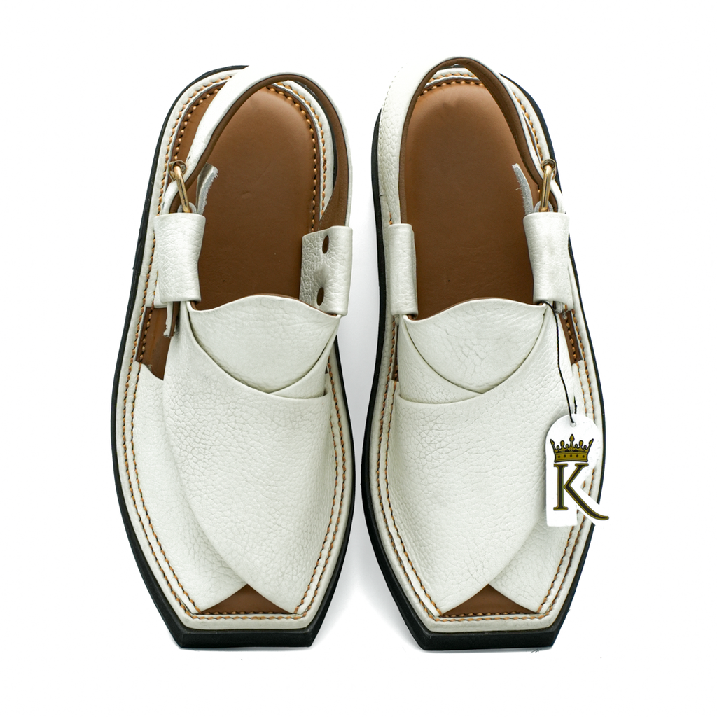 Alamzeb White Feather made-to-order by KHAN THE BRAND, featuring intricate white feather embroidery on traditional fabric.