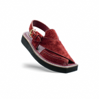 Premium suede Bacha Kaptan by KHAN THE BRAND, made to order, shown in deep brown with intricate embroidery details.