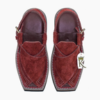 Premium khaki suede Bacha Kaptan made to order by KHAN THE BRAND, featuring detailed embroidery and traditional design.
