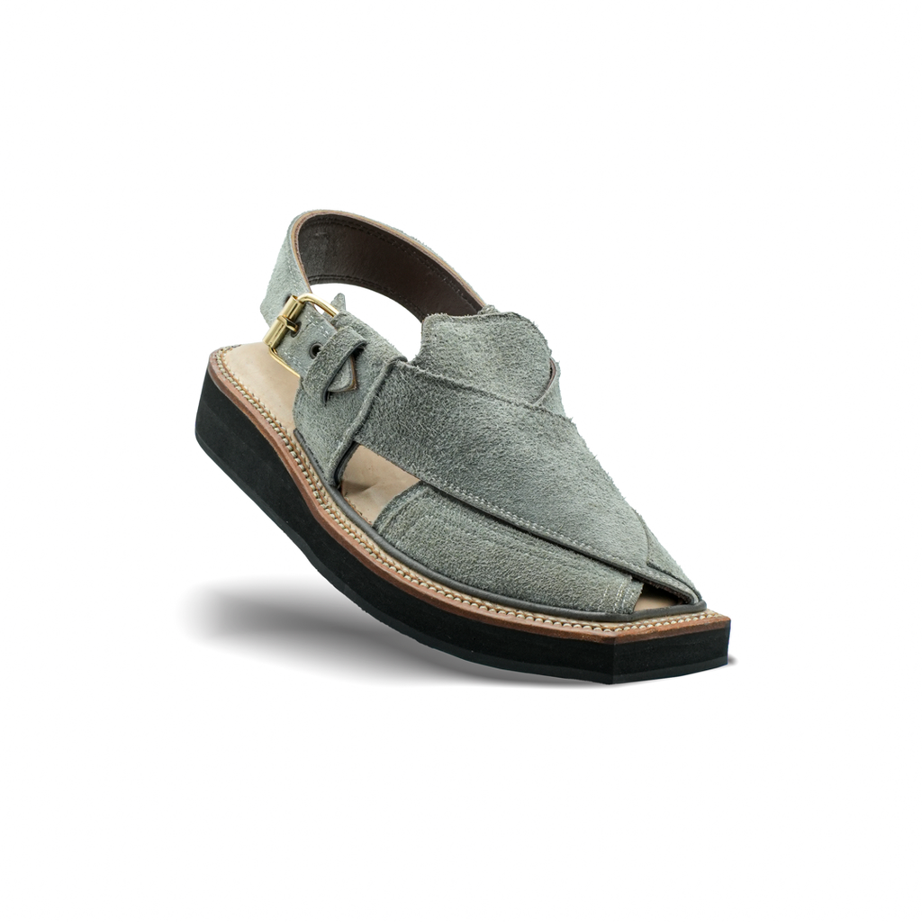 Suede Bakht Kaptan hat by KHAN THE BRAND featuring classic design and natural suede texture.